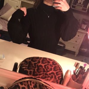 Black turtleneck with balloon sleeves